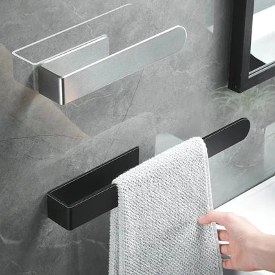 Porte-Serviette Mural Sans Perçage Inox – Adhésif 23 ou 37 cm