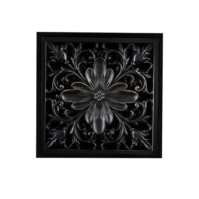 Bonde de Douche Carrée Luxe Noir Mat 10x10 cm — 5 Grilles au Choix