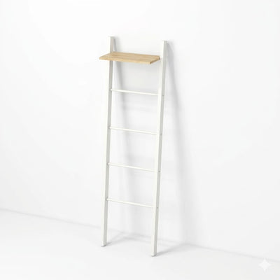 Porte-Serviettes Échelle Avec Étagère – Blanc Design