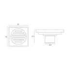 Bonde de Douche Carrée Luxe Noir 10x10 cm