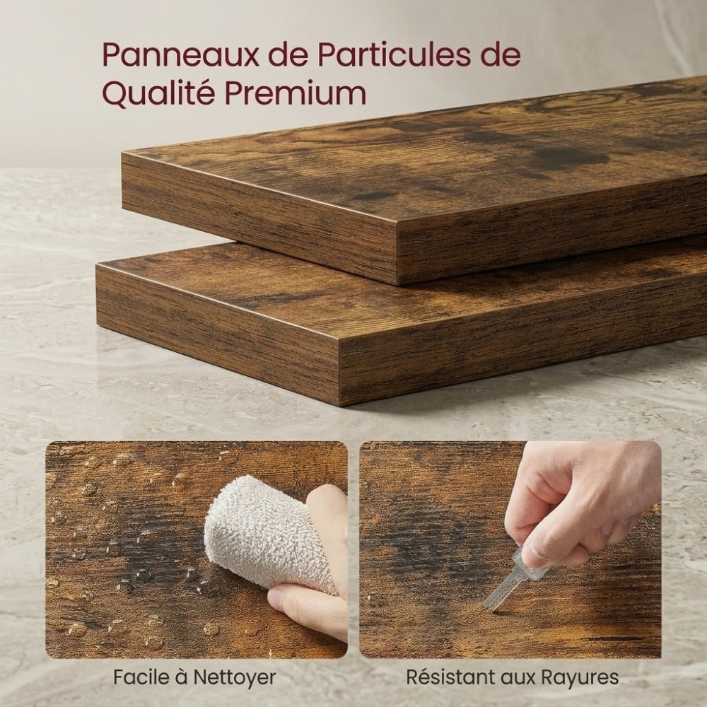 Étagère d’Angle Murale 5 Niveaux Bois