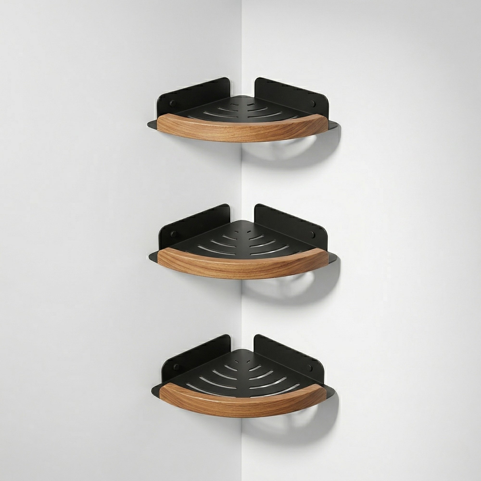 Étagère d’Angle Murale Salle de Bain Bois