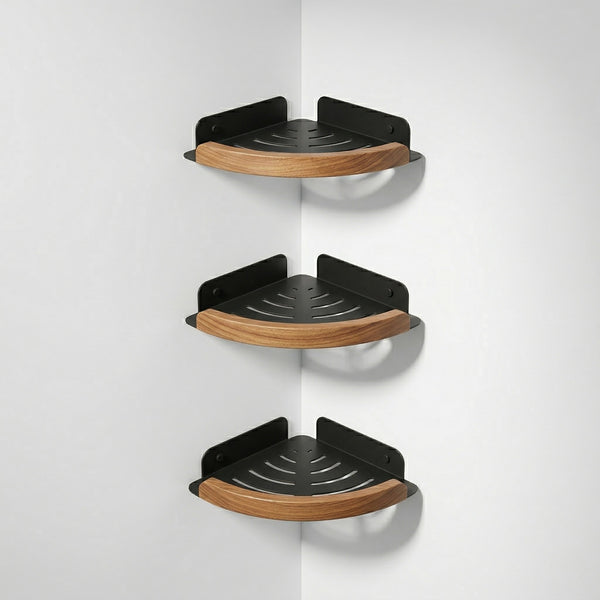Étagère d'Angle Murale Salle de Bain Bois – 2 Modèles