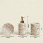 Distributeur de Savon Marbre Gris avec Accessoires