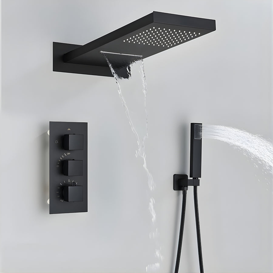Colonne de Douche Thermostatique Encastrée 3 Commandes — Laiton