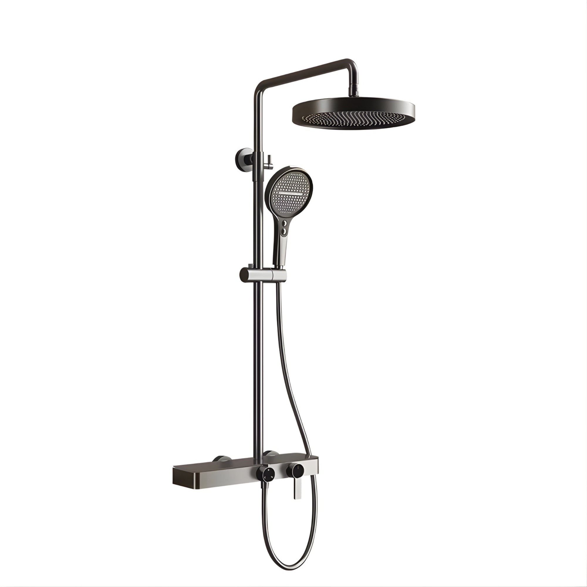 Colonne De Douche Thermostatique Dorée Avec Tablette