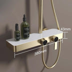 Colonne De Douche Thermostatique Dorée Avec Tablette