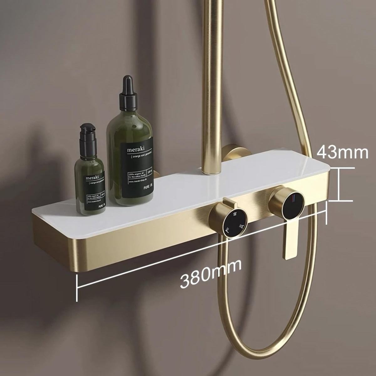 Tablette intégrée de la colonne de douche Talos, épaisseur 43 mm