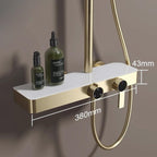 Colonne De Douche Thermostatique Dorée Avec Tablette