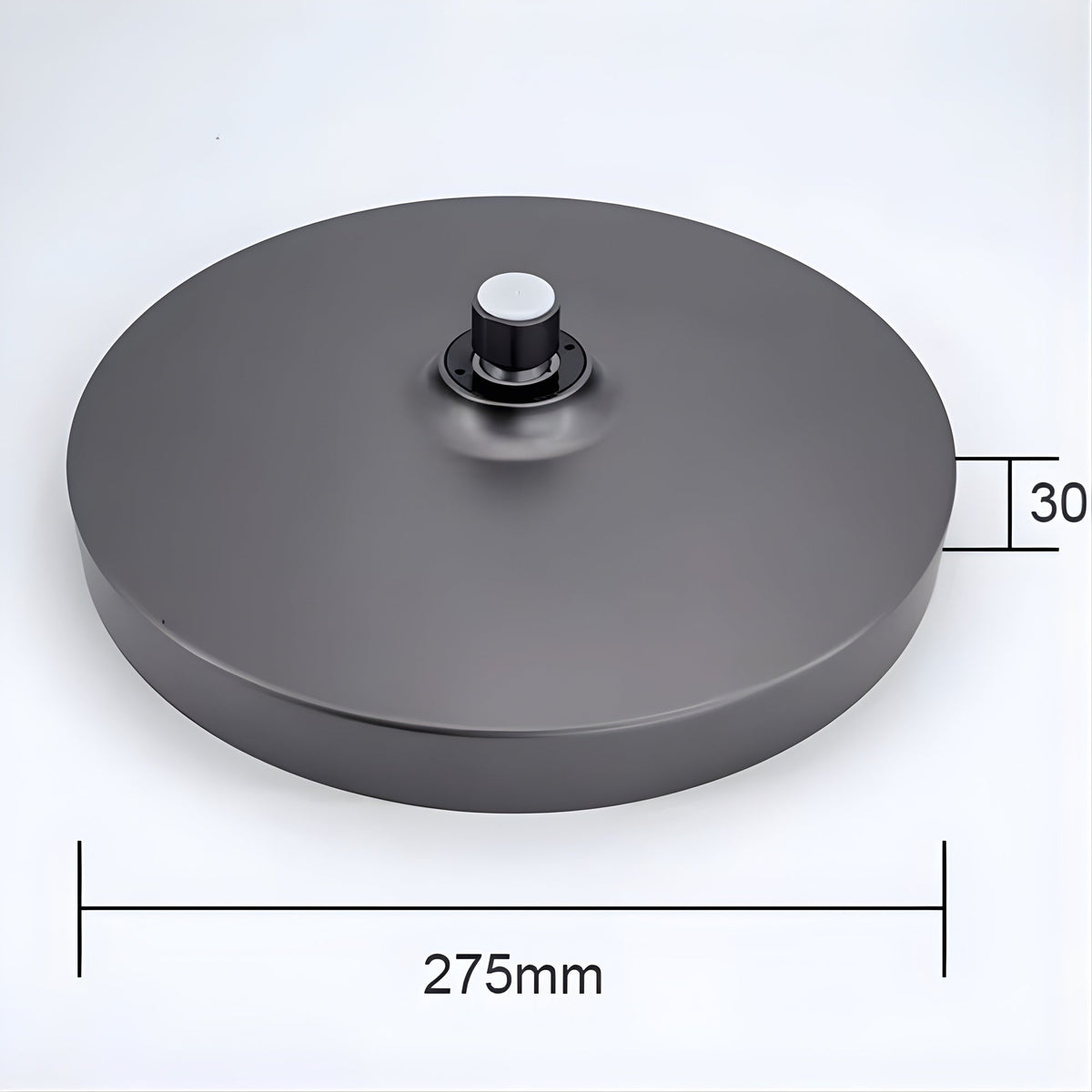 Pommeau pluie de la colonne Talos coté : diamètre 275 mm, épaisseur 30 mm