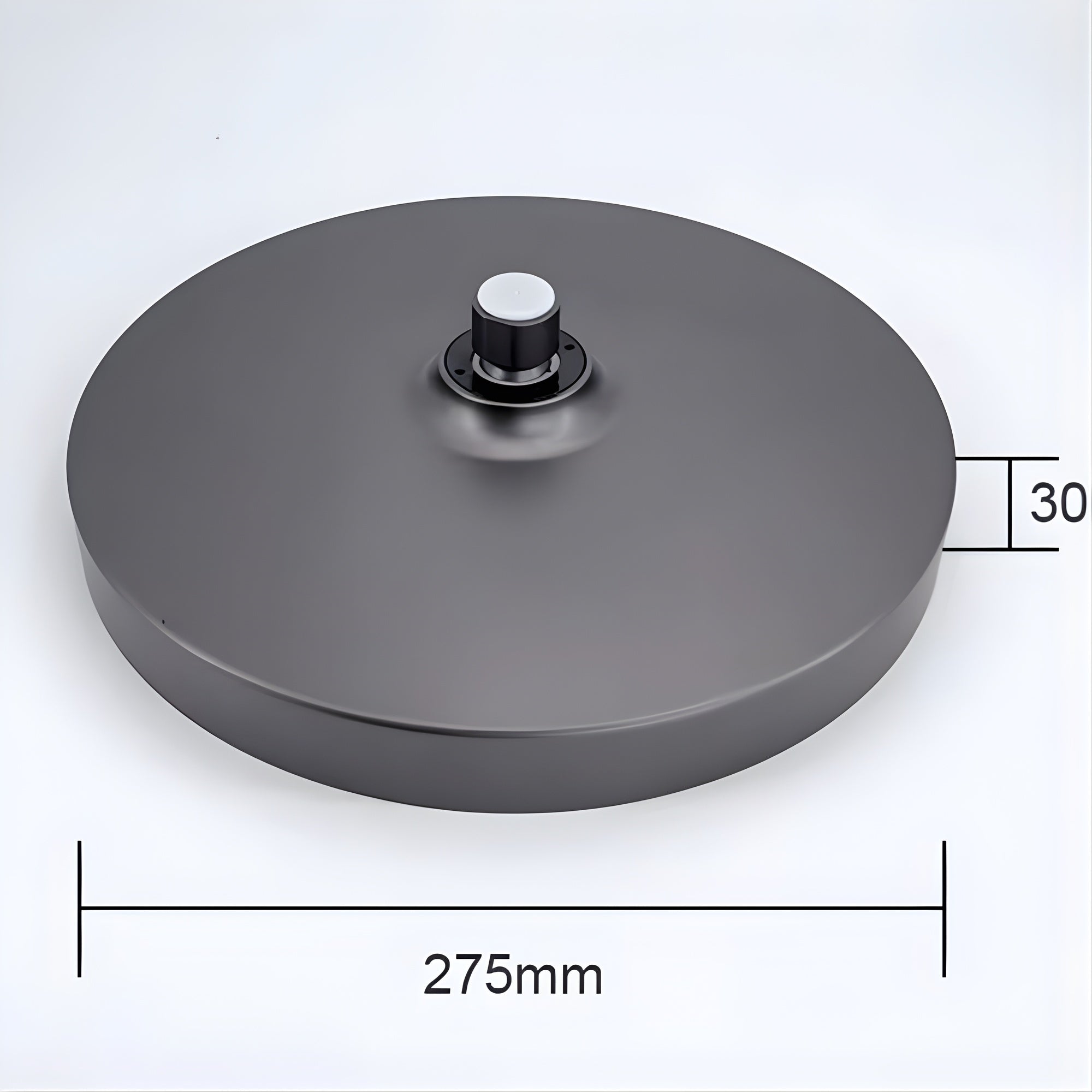 Pommeau pluie de la colonne Talos coté : diamètre 275 mm, épaisseur 30 mm
