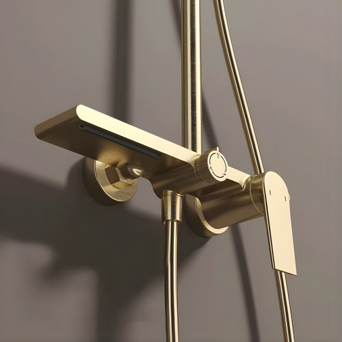 Colonne De Douche 3 Voies Or Noir Brossé