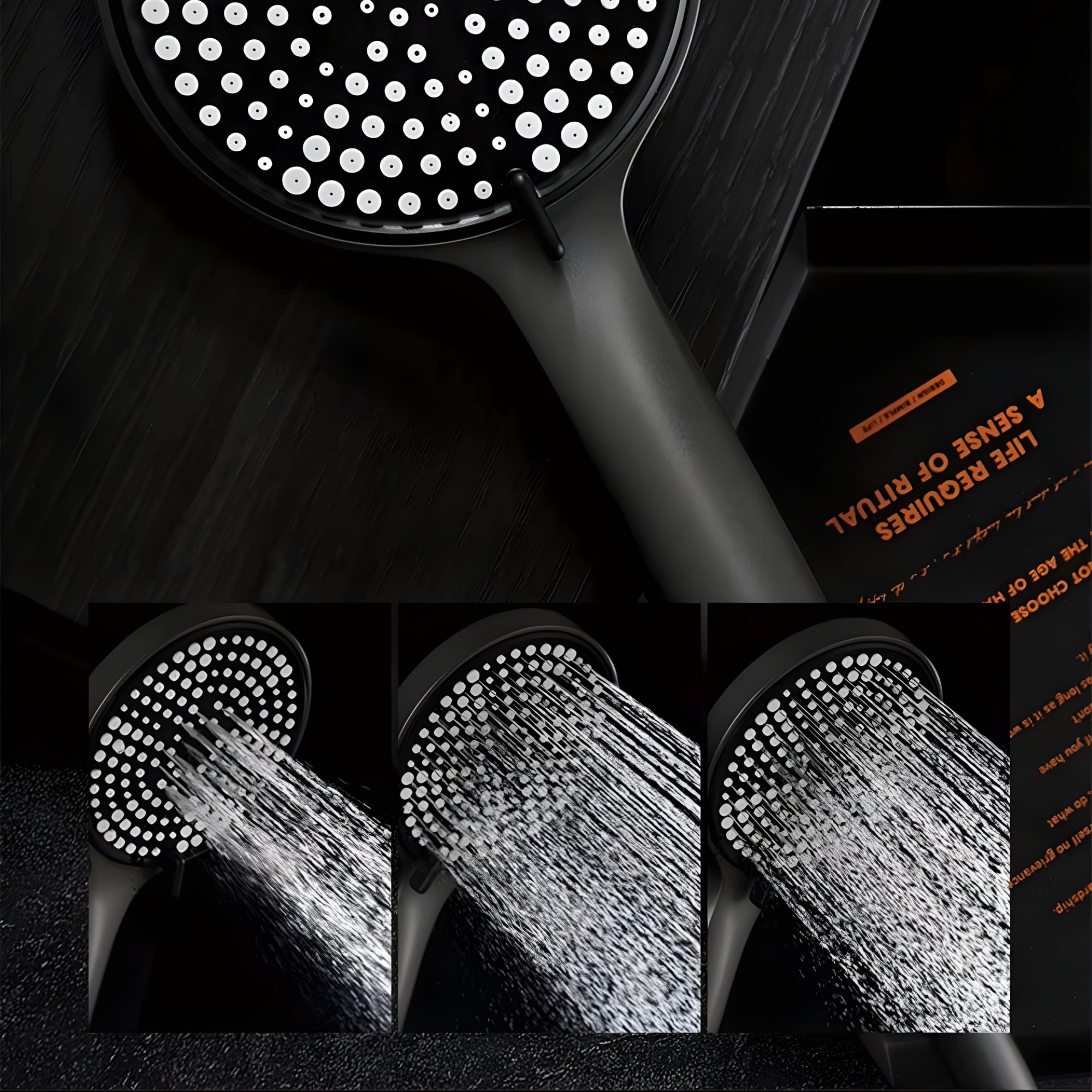 Colonne De Douche 3 Voies Or Noir Brossé