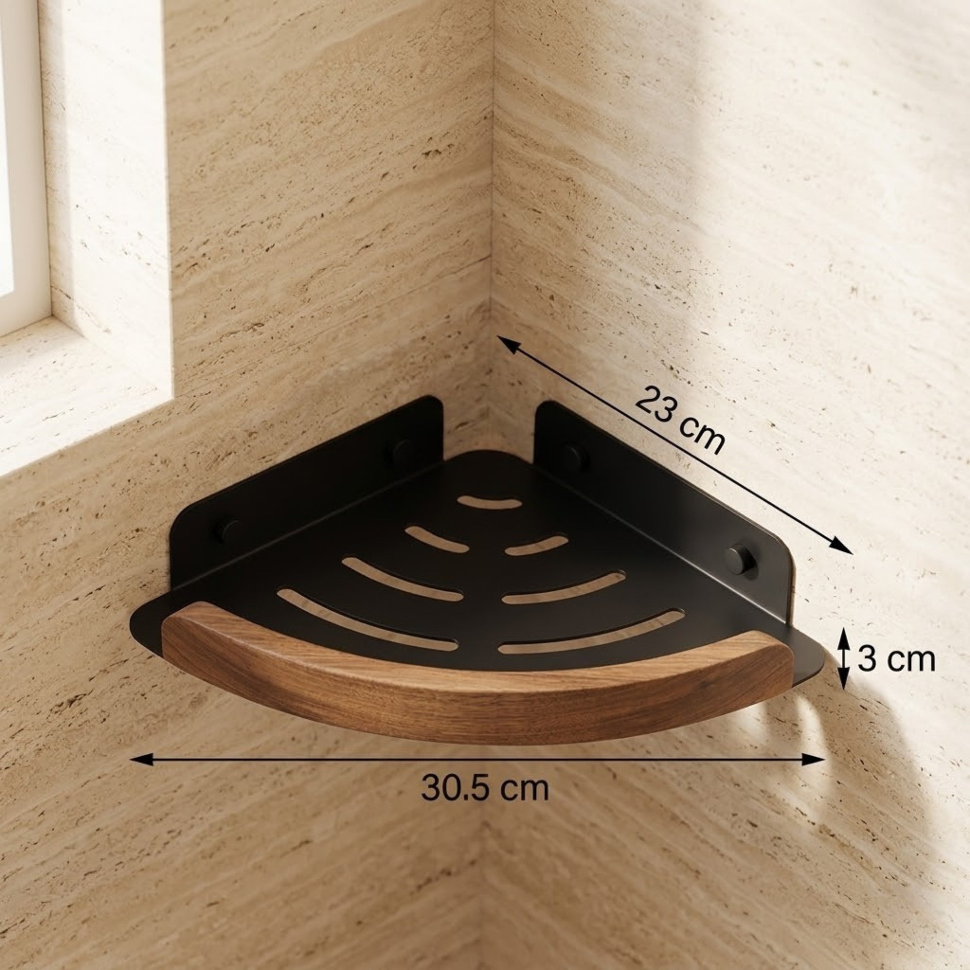 Étagère d’Angle Murale Salle de Bain Bois