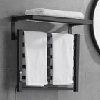 Sèche-Serviette Électrique Mural avec Écran Digital et Étagère