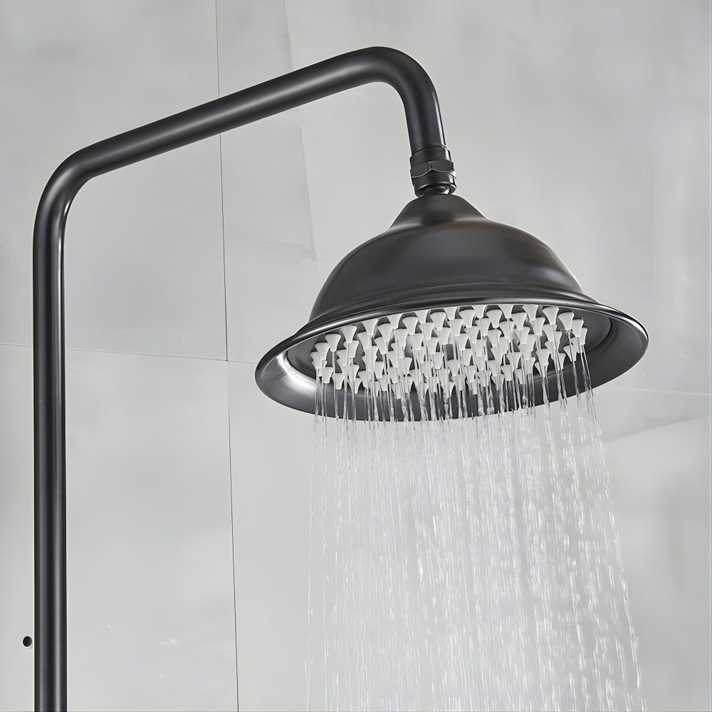 Colonne de Douche Murale Bronze Noir – 3 Fonctions
