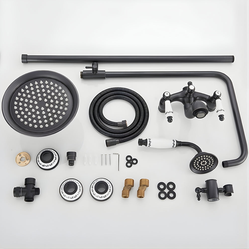 Colonne de Douche Murale Bronze Noir – 3 Fonctions