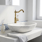 Robinet Lavabo Rétro Bronze Antique — Bec Pivotant en Laiton