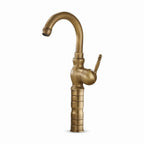 Robinet Vasque Rétro Orna Bronze Antique — Col de Cygne Sculpté 380 mm