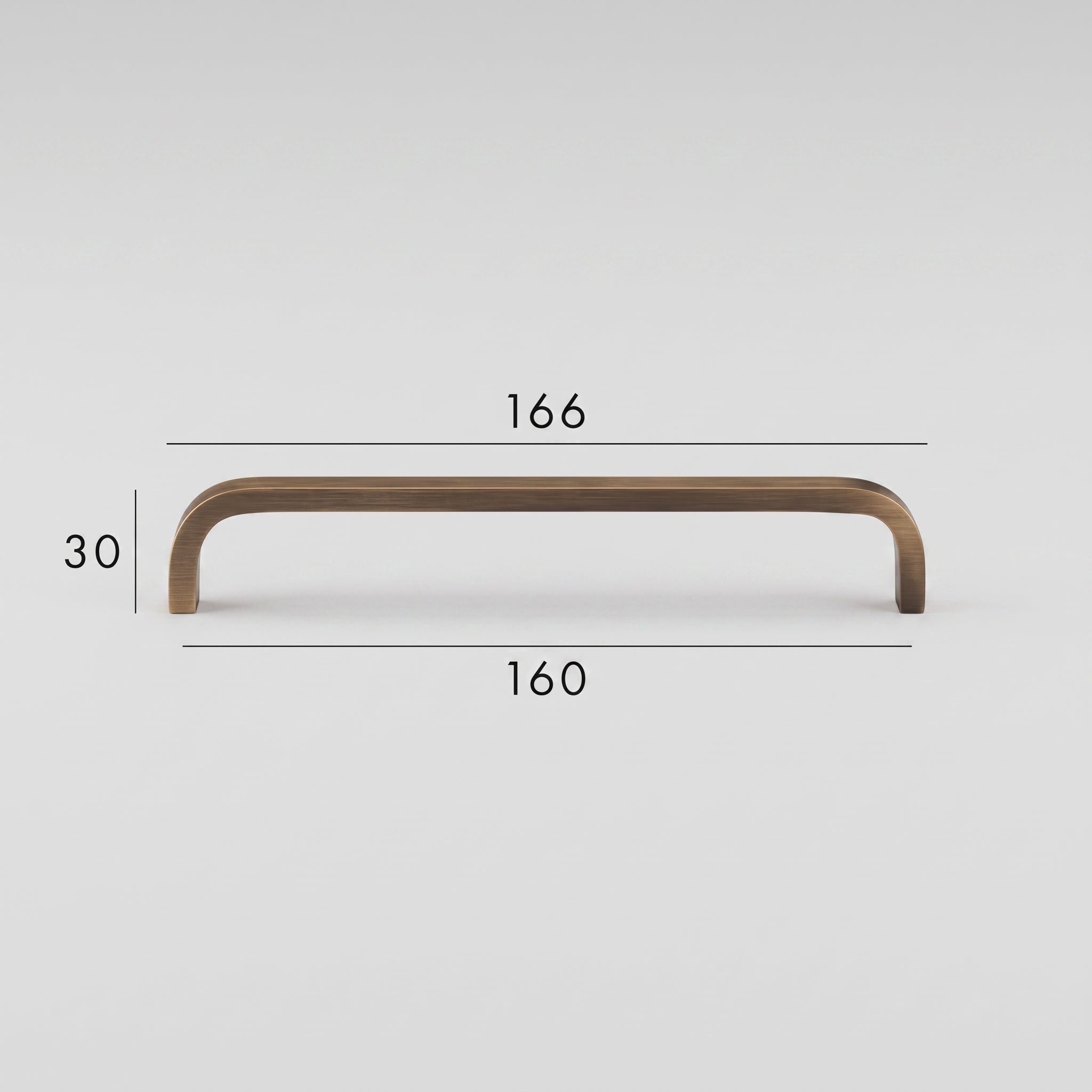 Poignée de Meuble Arco Laiton Massif — Entraxe 160 mm