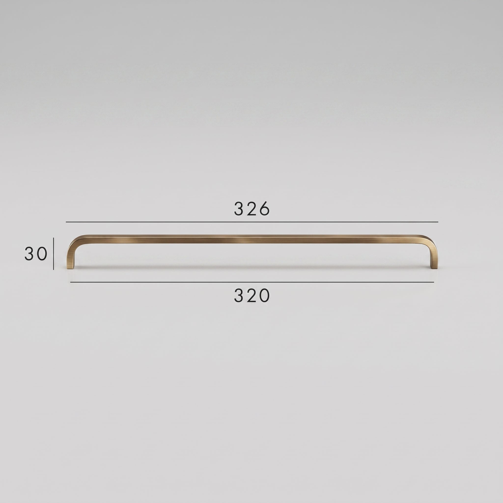 Poignée de Meuble Arco Laiton Massif — Entraxe 320 mm