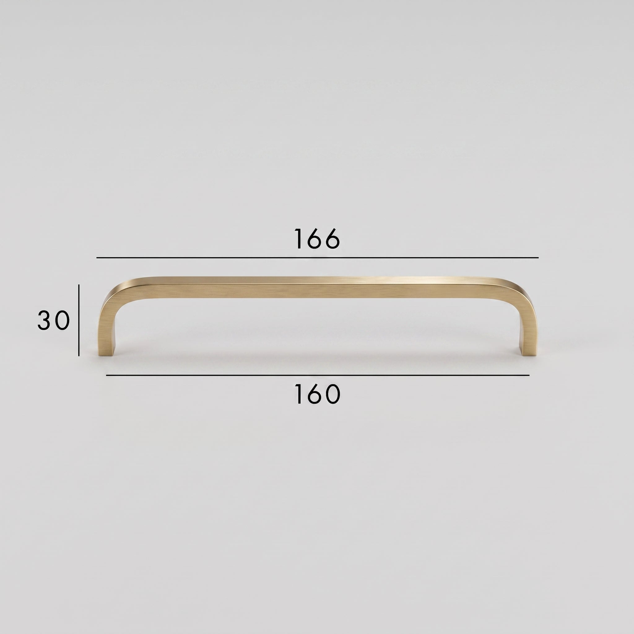 Poignée de Meuble Arco Laiton Massif — Entraxe 160 mm
