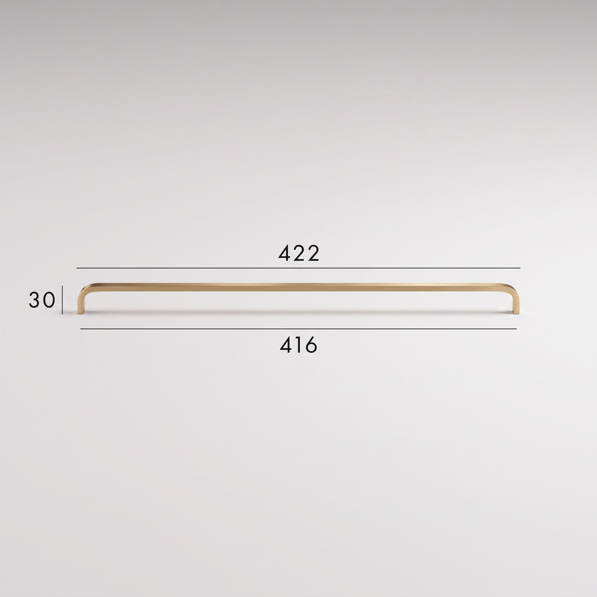 Poignée de Meuble Arco Laiton Massif — Entraxe 416 mm
