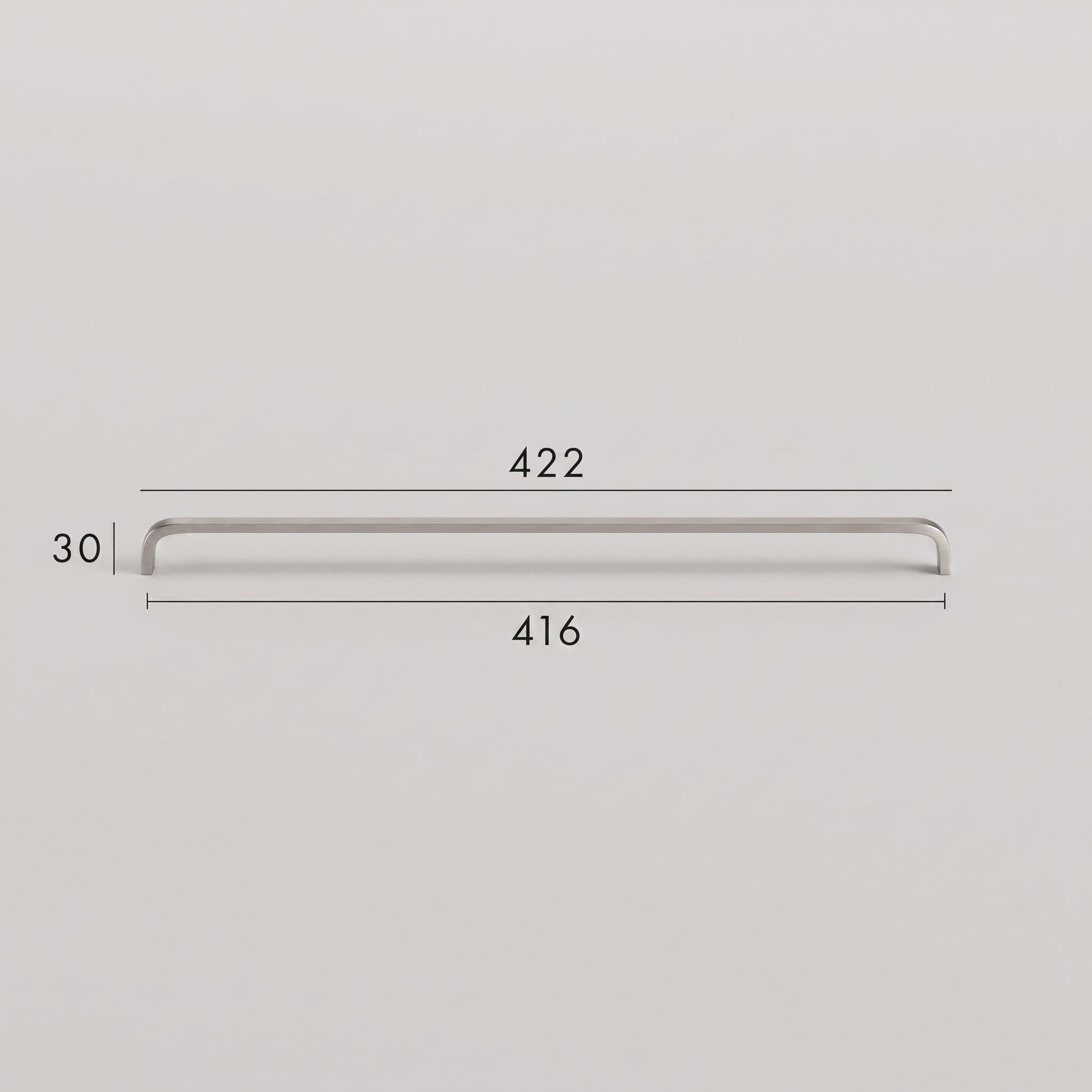 Poignée de Meuble Arco Laiton Massif — Entraxe 416 mm