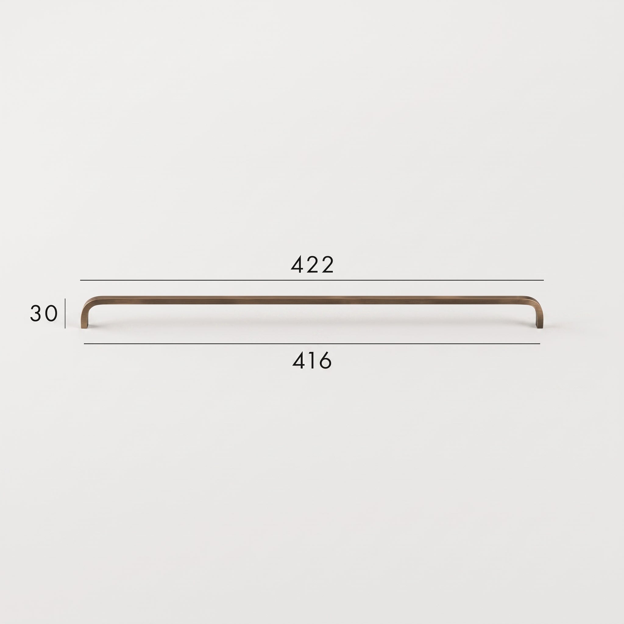 Poignée de Meuble Arco Laiton Massif — Entraxe 416 mm