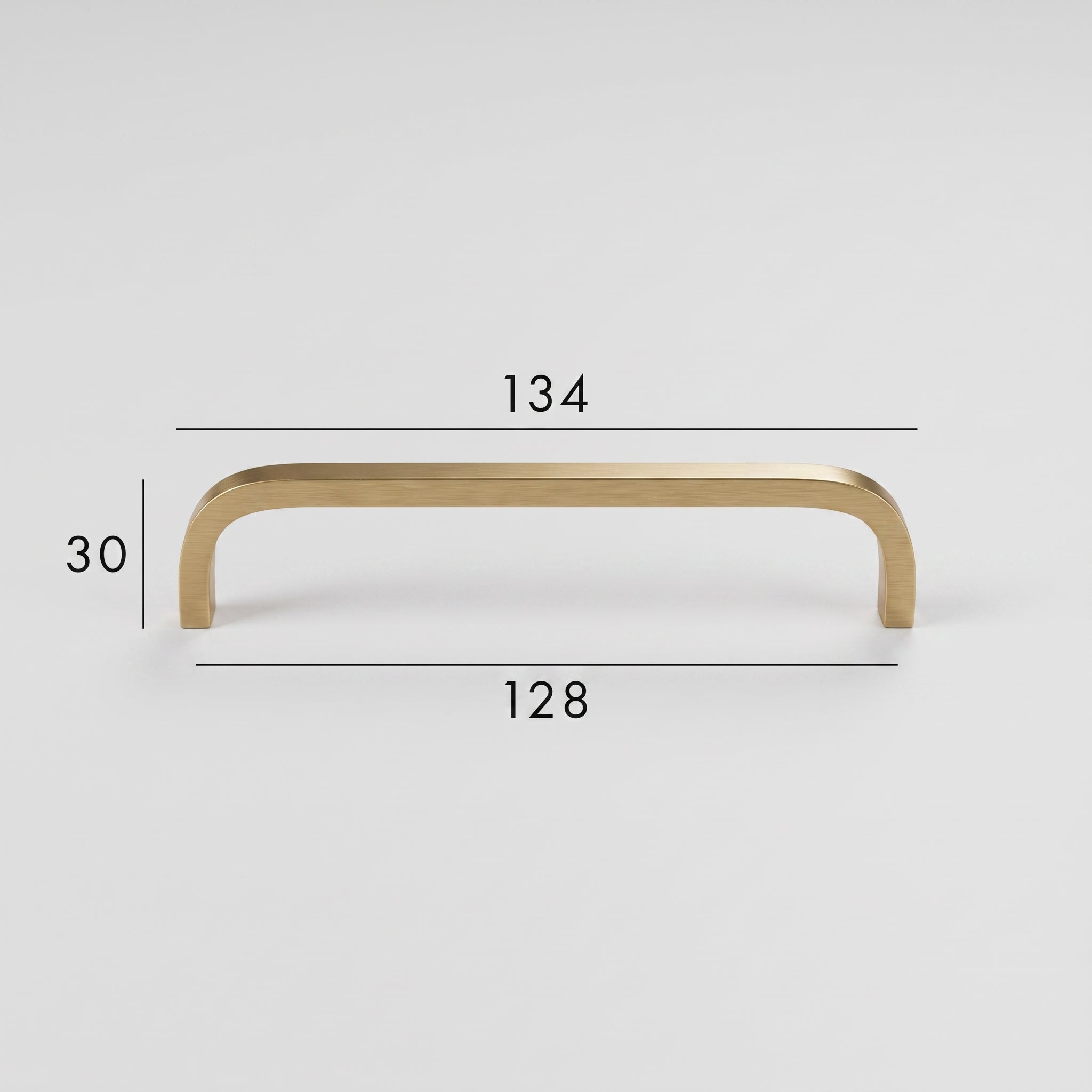 Poignée de Meuble Arco Laiton Massif — Entraxe 128 mm