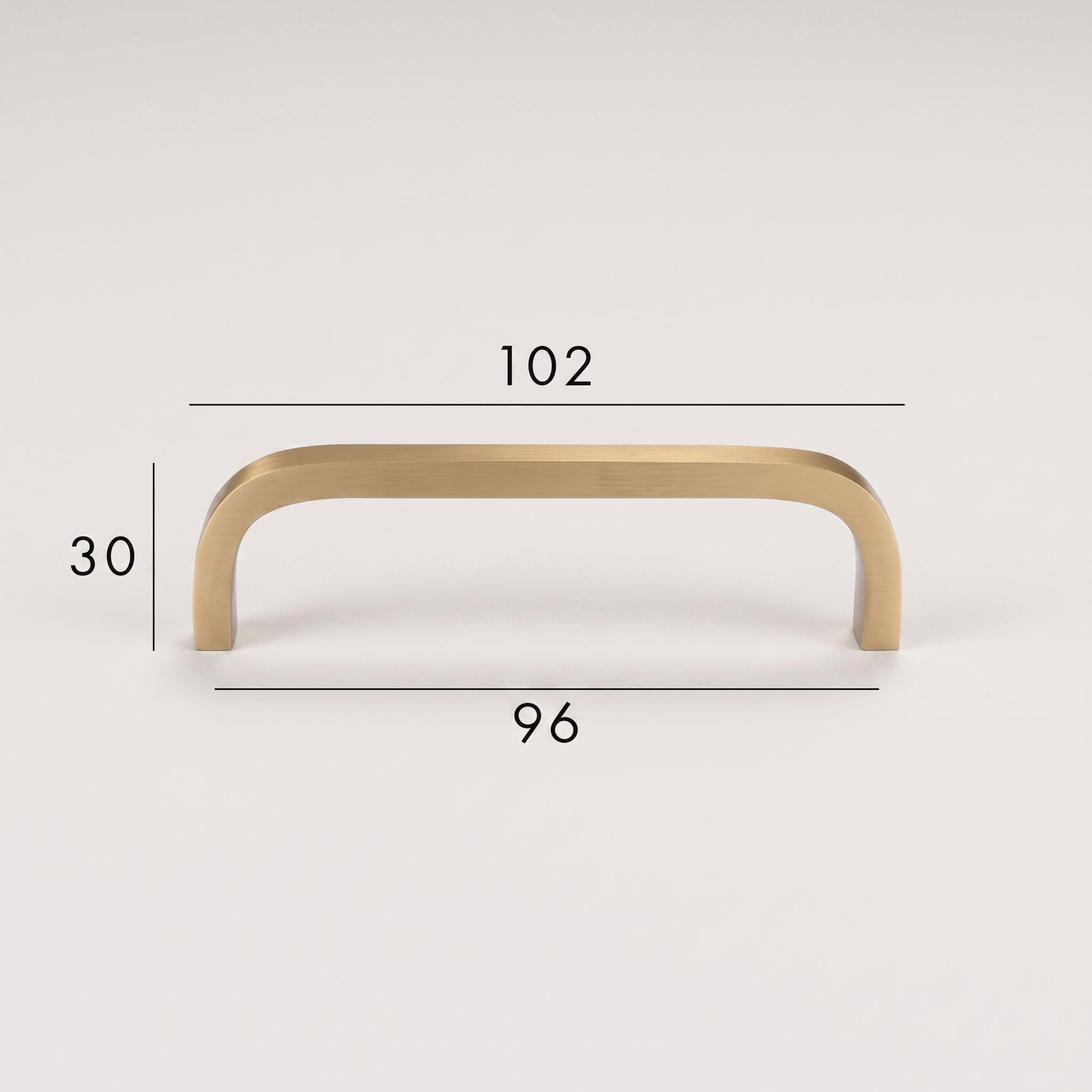 Poignée de Meuble Arco Laiton Massif — Entraxe 96 mm