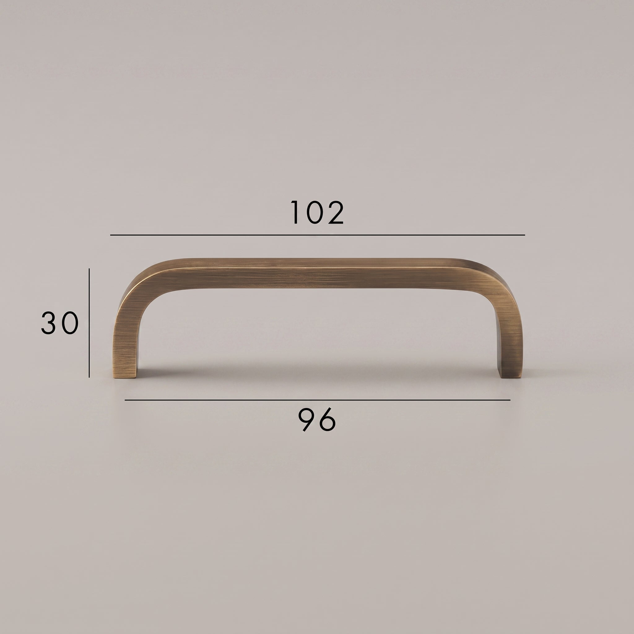 Poignée de Meuble Arco Laiton Massif — Entraxe 96 mm