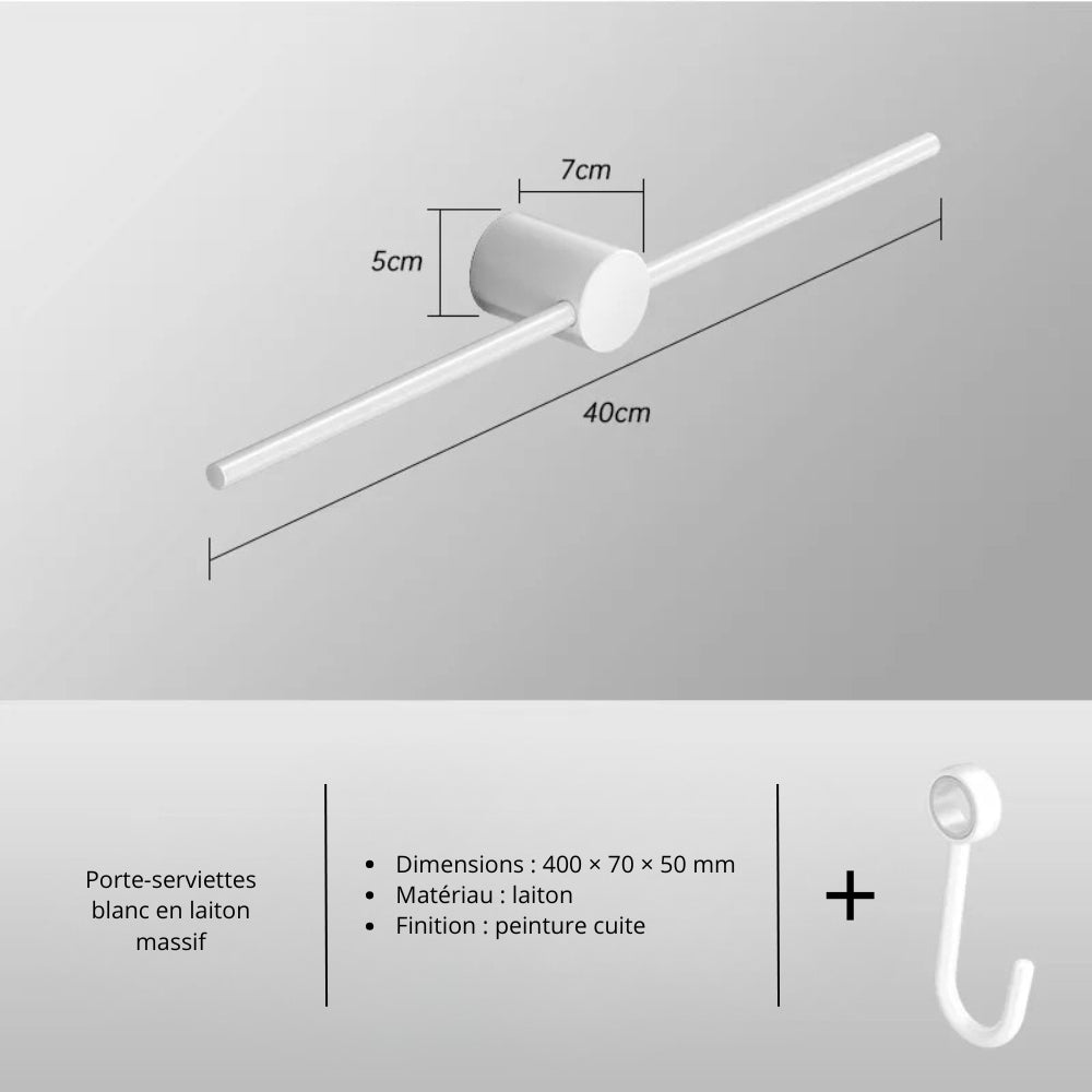 Porte-serviette mural en laiton – Design épuré, plusieurs finitions