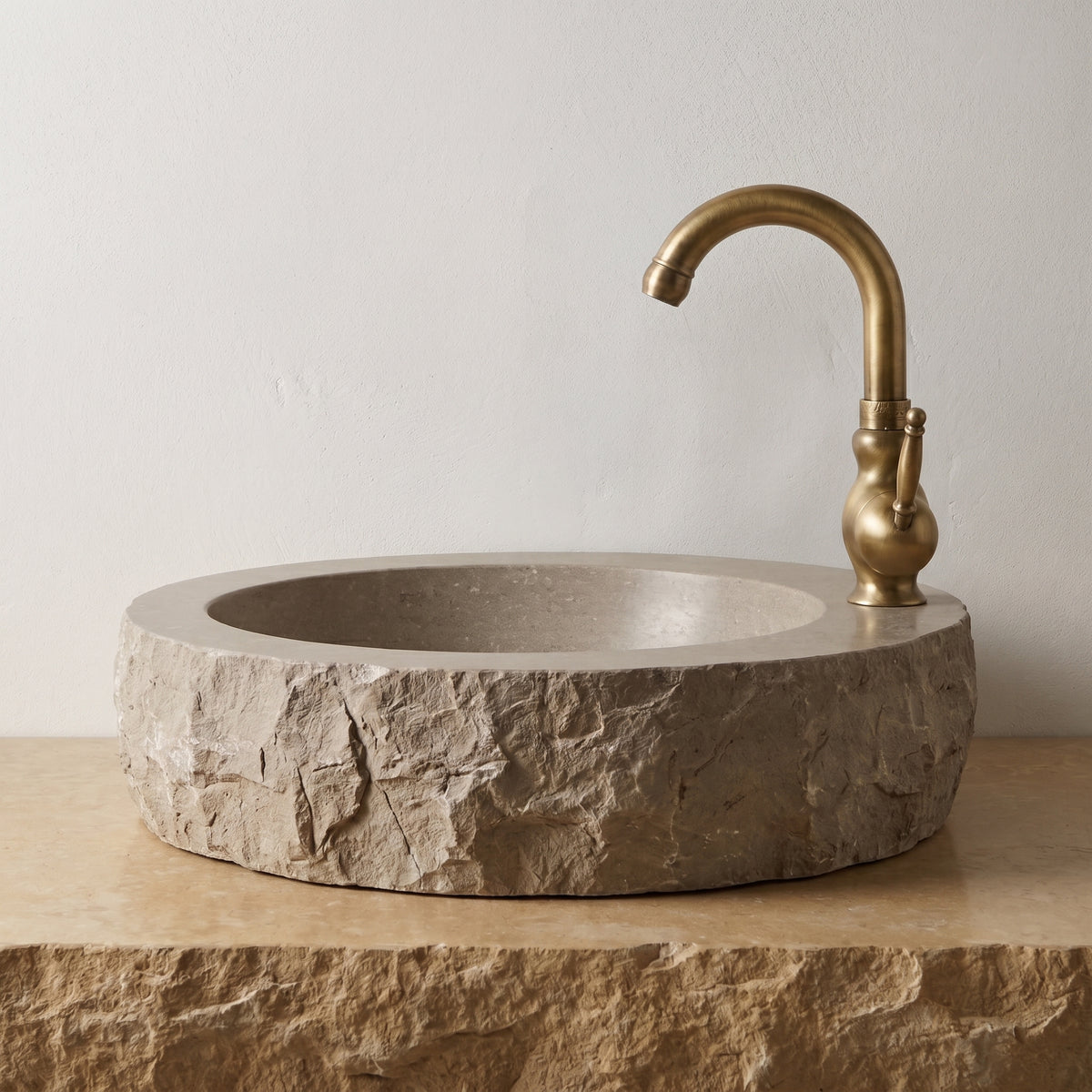 Robinet Lavabo Rétro Orna Bronze Antique — Col de Cygne Sculpté 245 mm