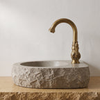 Robinet Lavabo Rétro Orna Bronze Antique — Col de Cygne Sculpté 245 mm
