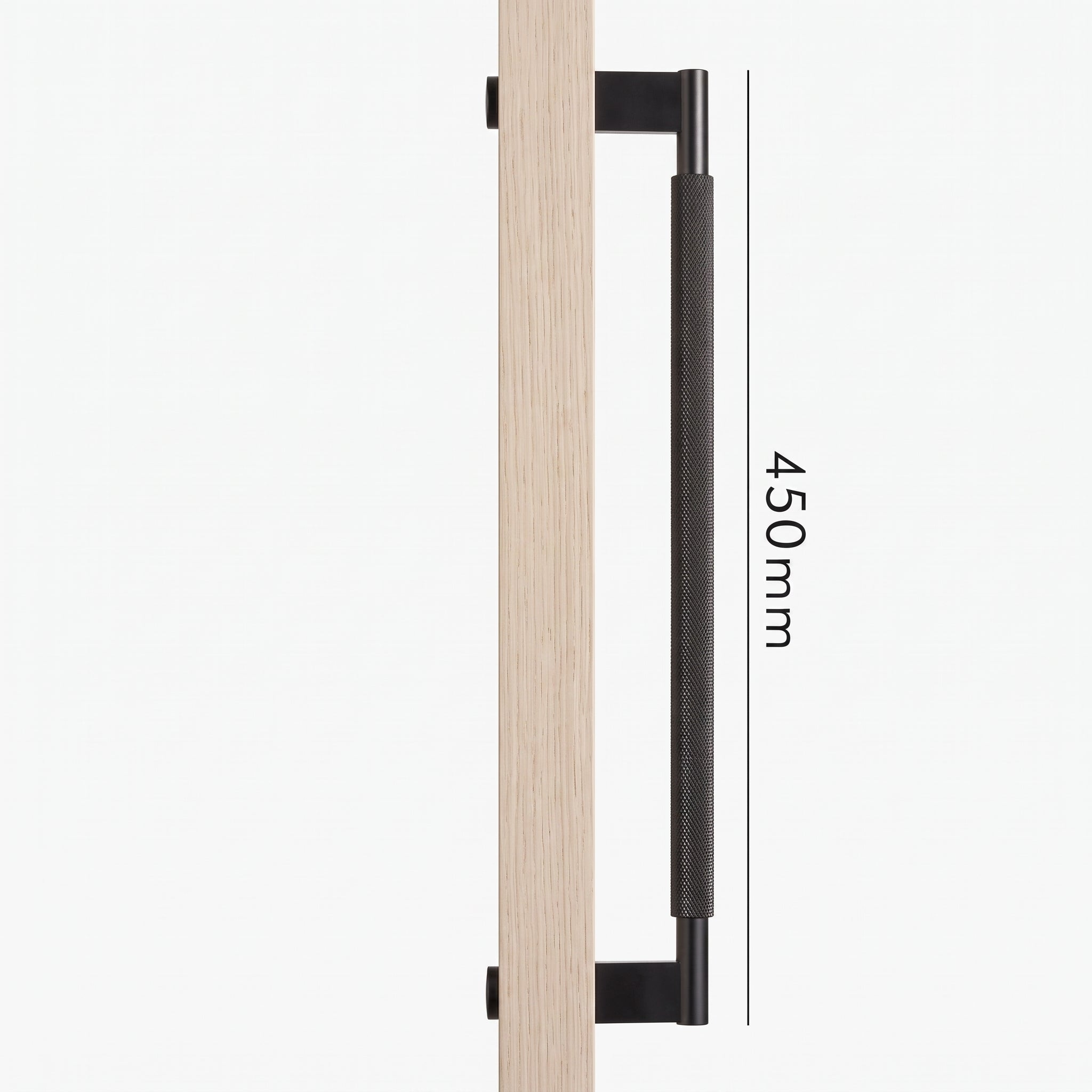 Poignée de Porte Crux Guillochée Laiton Massif — Bâton de Tirage 450 mm Simple Face