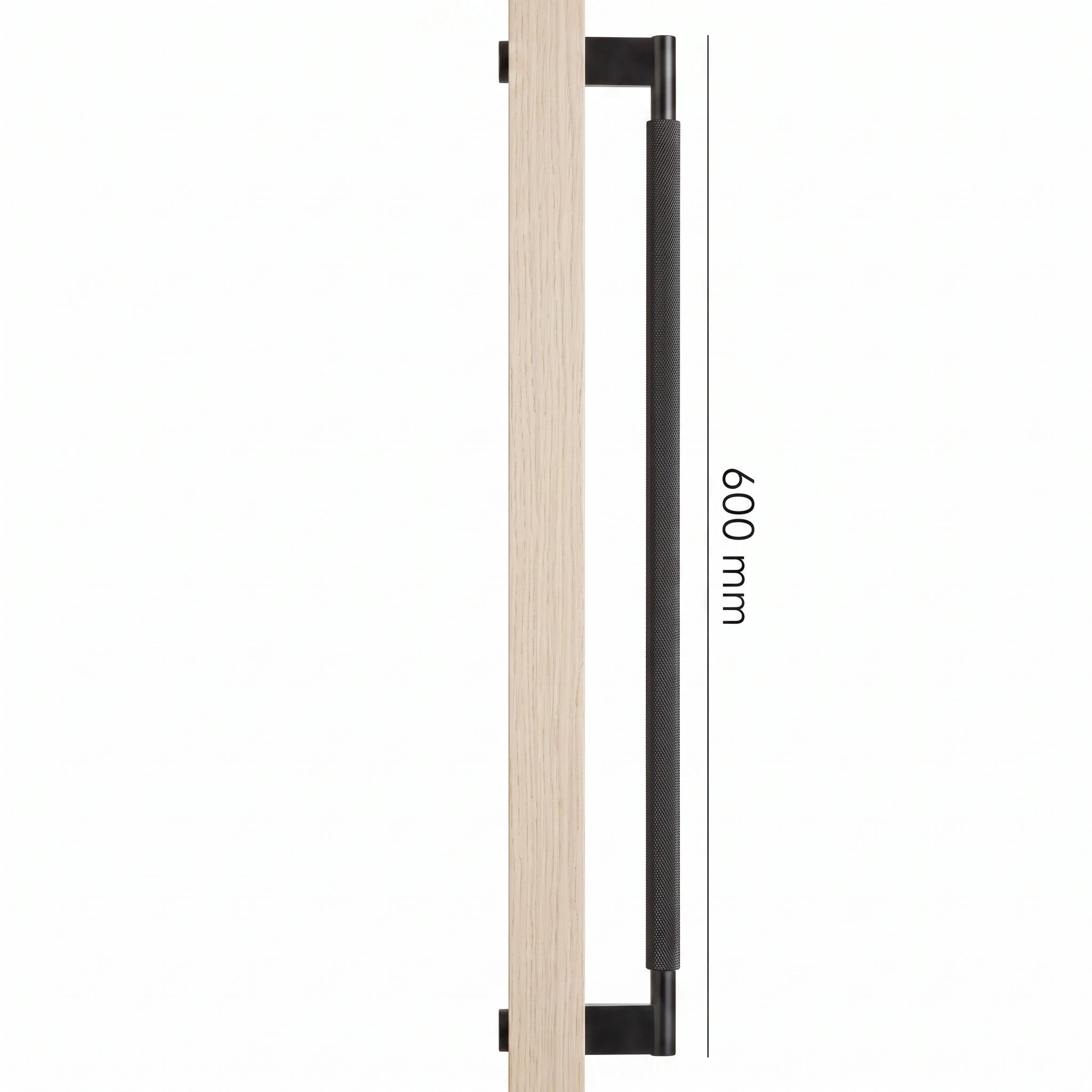 Poignée de Porte Crux Guillochée Laiton Massif — Bâton de Tirage 600 mm Simple Face
