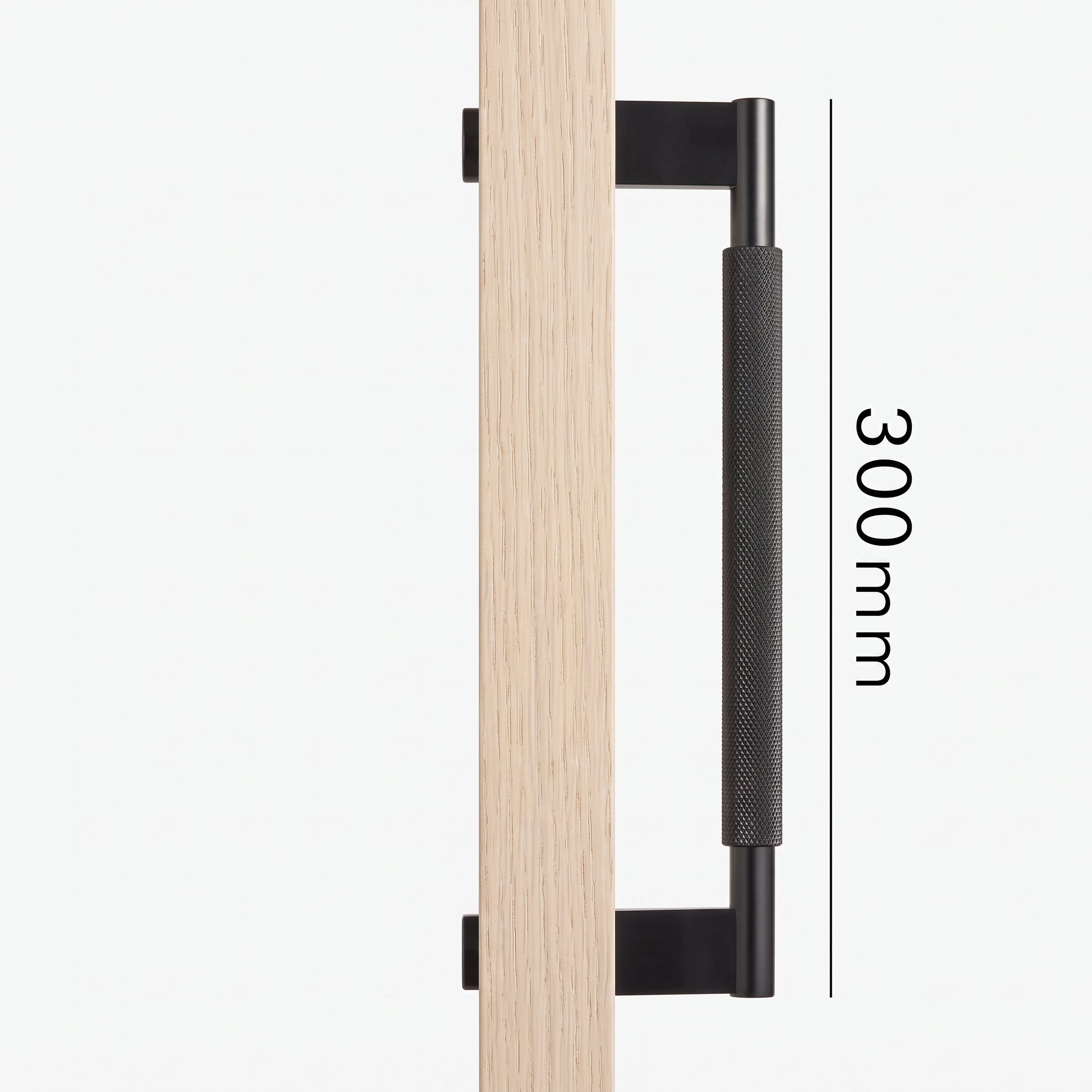 Poignée de Porte Crux Guillochée Laiton Massif — Bâton de Tirage 300 mm Simple Face