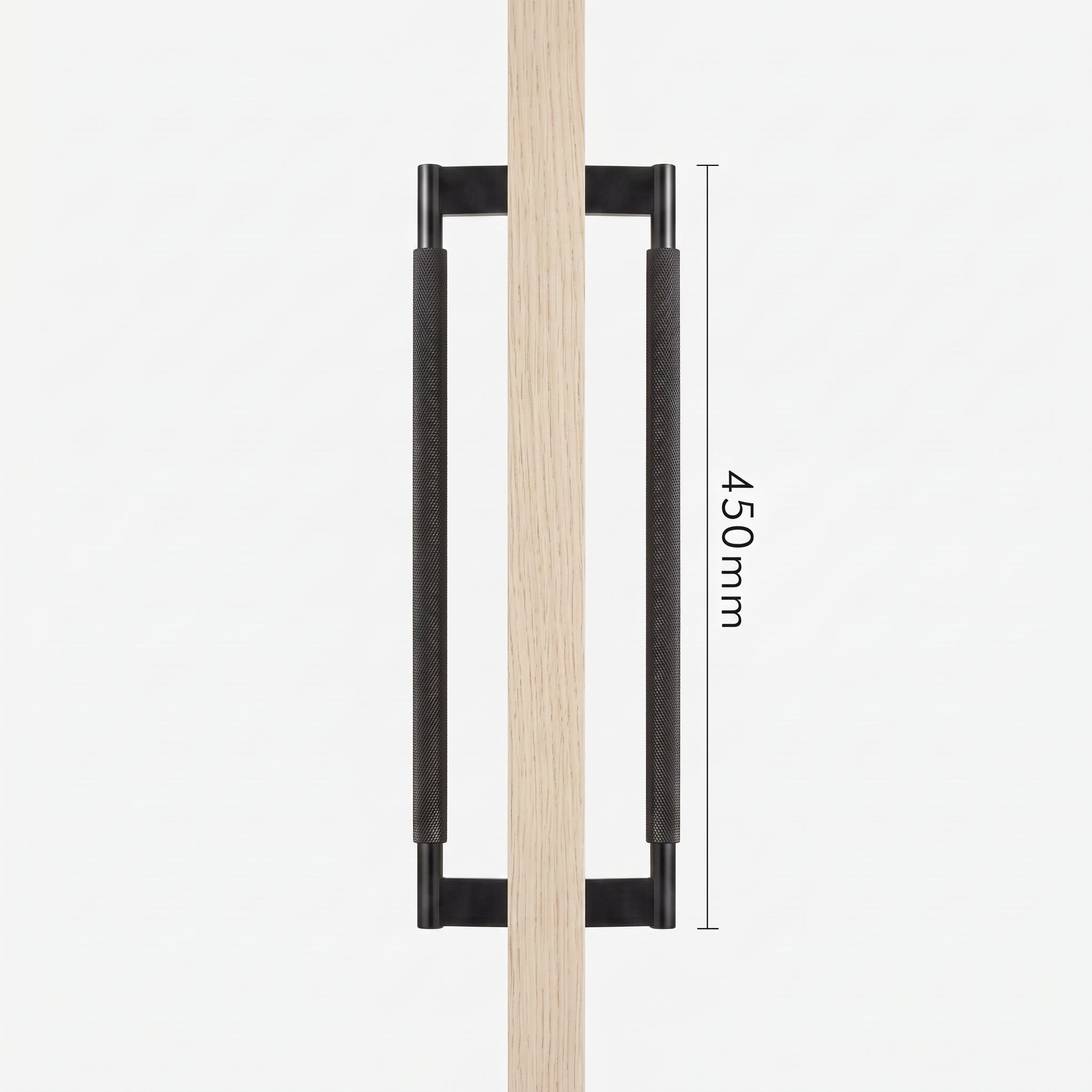 Poignée de Porte Crux Guillochée Laiton Massif — Bâton de Tirage 450 mm Double Face