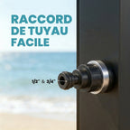 Douche Solaire de Jardin 60L Noire — Douchette, Rince-Pieds et Température Réglable