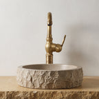 Robinet Vasque Rétro Orna Bronze Antique — Col de Cygne Sculpté 380 mm