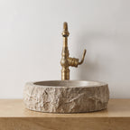 Robinet Vasque Rétro Orna Bronze Antique — Col de Cygne Sculpté 380 mm