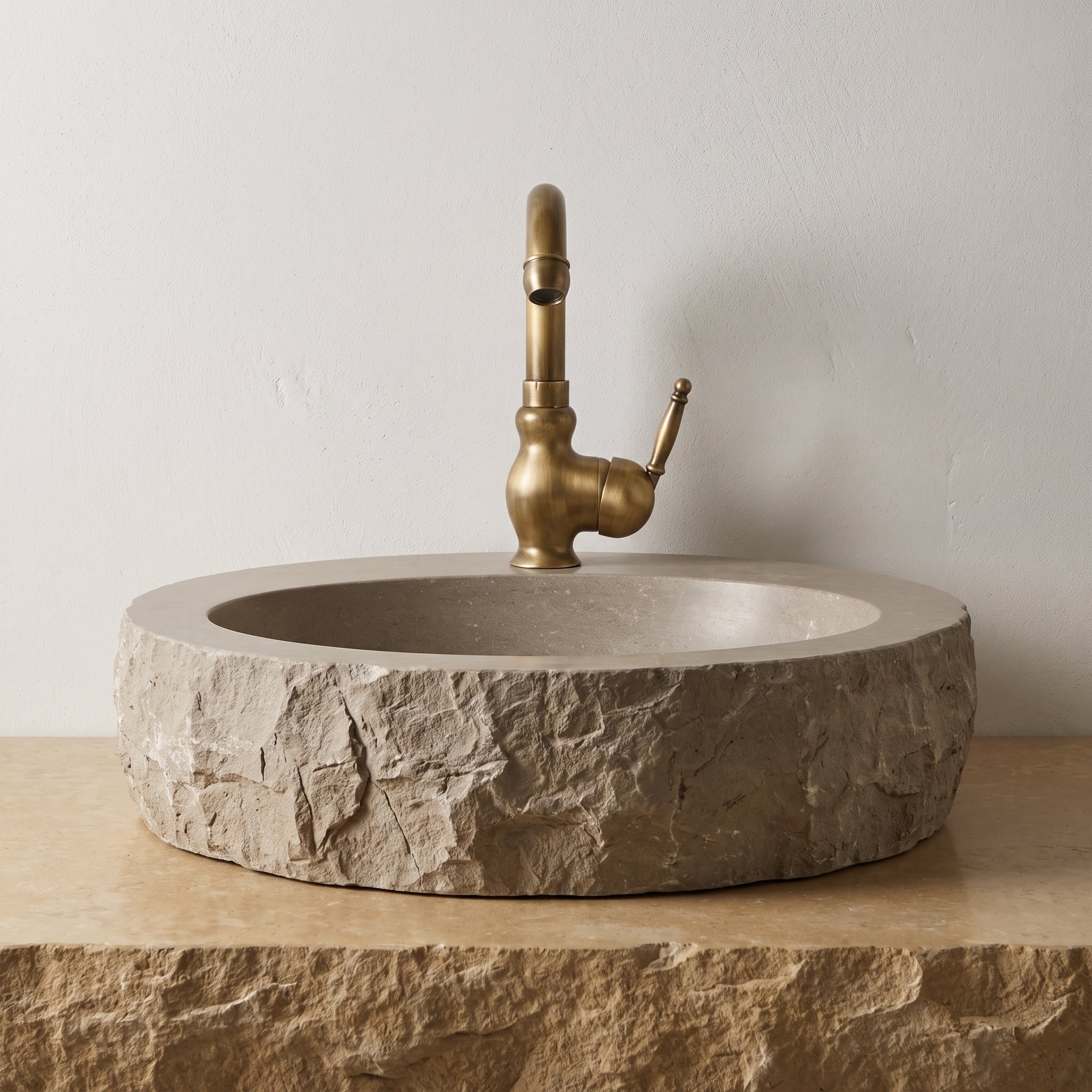 Robinet Lavabo Rétro Orna Bronze Antique — Col de Cygne Sculpté 245 mm