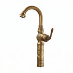 Robinet Vasque Rétro Orna Bronze Antique — Col de Cygne Sculpté 380 mm