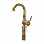 Robinet Vasque Rétro Orna Bronze Antique — Col de Cygne Sculpté 380 mm
