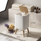 Poubelle Salle de Bain Design Pieds Bois