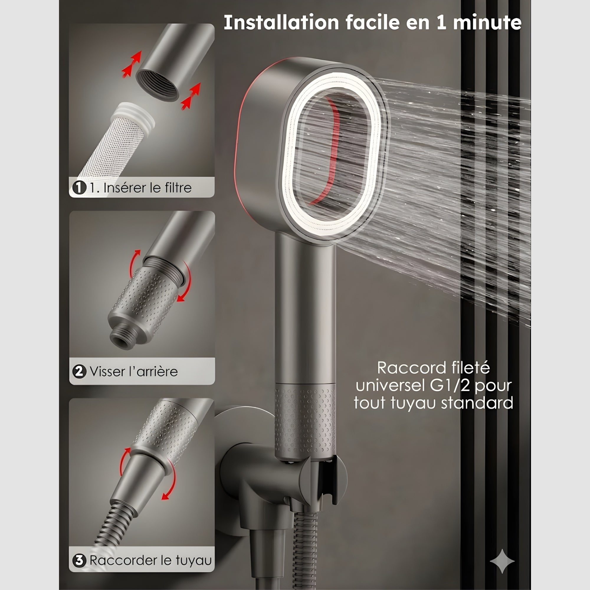 Pommeau De Douche Filtrant Haute Pression