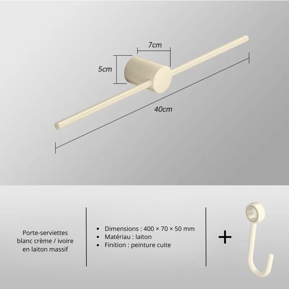 Porte-serviette mural en laiton – Design épuré, plusieurs finitions