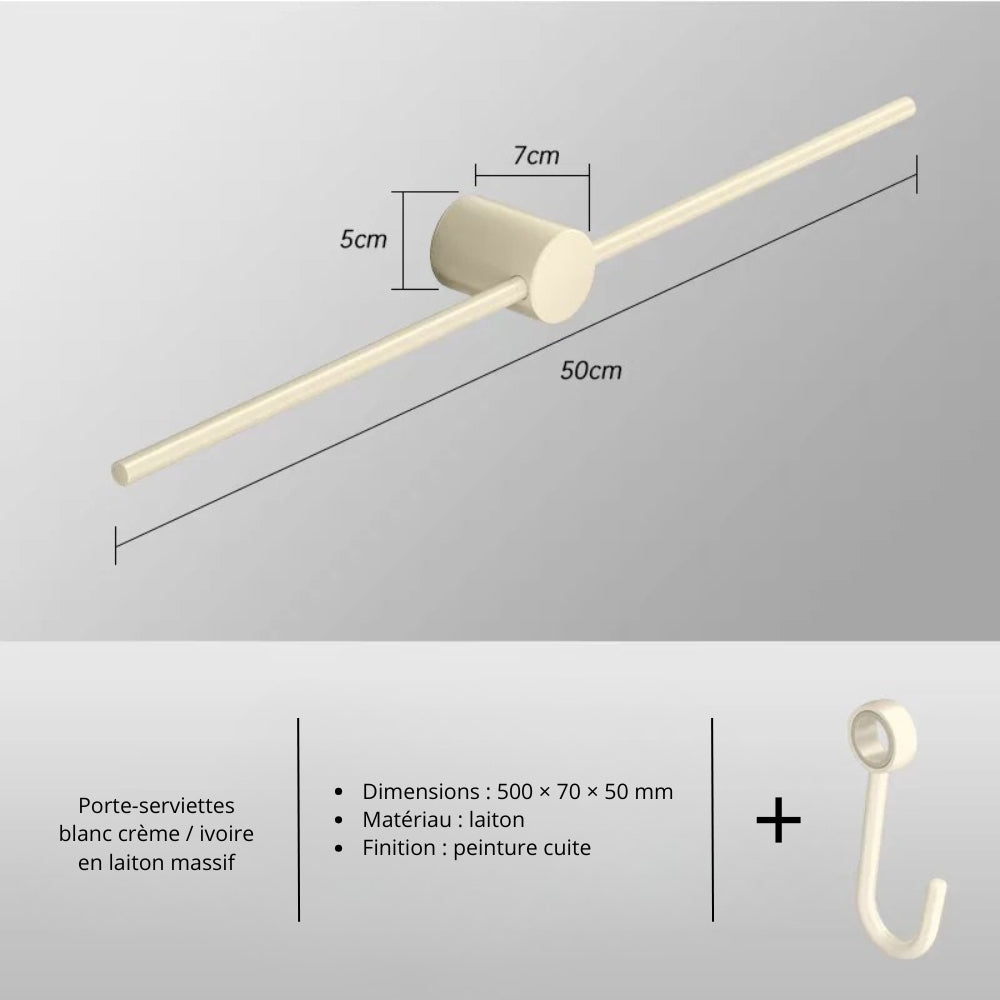 Porte-serviette mural en laiton – Design épuré, plusieurs finitions