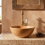 Robinet Lavabo Rétro Bronze Antique — Bec Pivotant en Laiton
